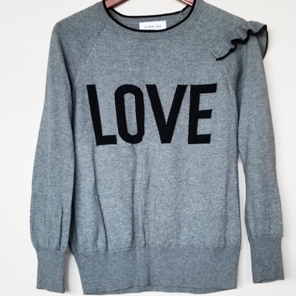 Highline Collection Love Sweater with Decorative Ruffle - Picture 1 of 1